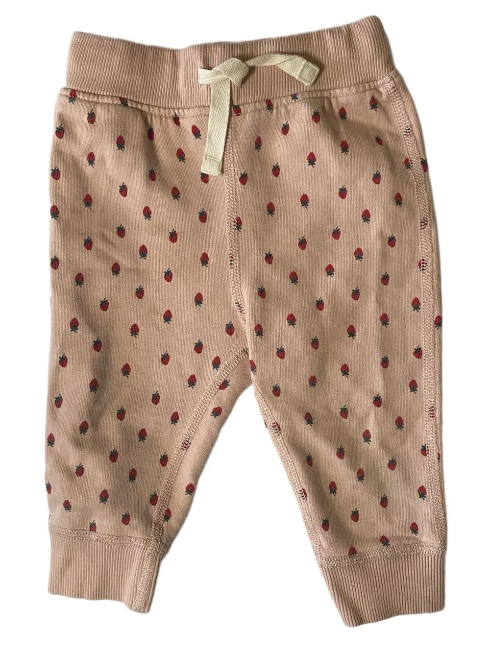 Hanna Andersson 3 Piece Set Pale Pink With Strawberry Print Size 12-18 Months